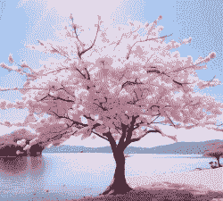 樱花树上发现粉色嵌金线物体 疑似金斑蝶虫蛹