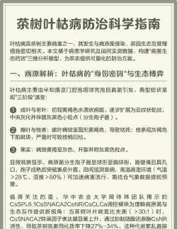 茶树茶云纹叶枯病的防治