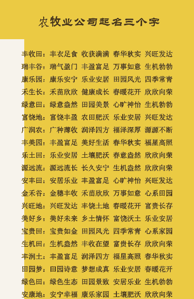 养牛养羊取名字怎么取