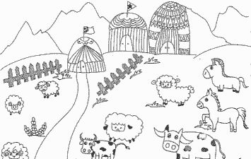 养羊养牛墙绘图怎么画简单