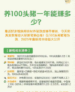 养100头猪能赚多少钱