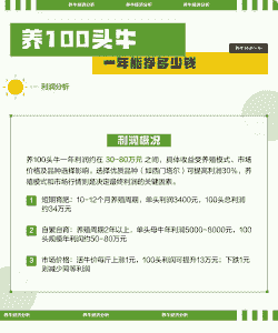 养100头牛投资多少钱