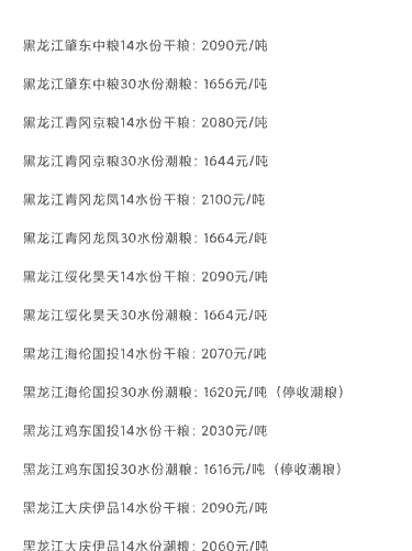 东北三省玉米价格