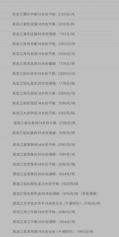 玉米东北玉米价格