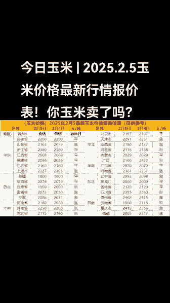 今年的玉米价格什么行情