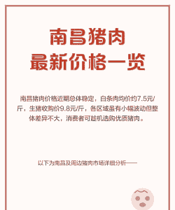 南昌超市猪肉价格