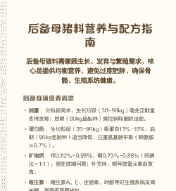 产后母猪配料