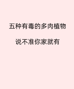 哪些种多肉有毒