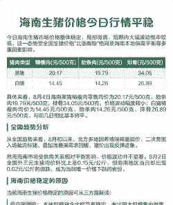 海南猪价为什么高