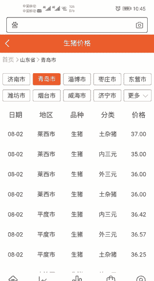 青岛地区生猪最新价格