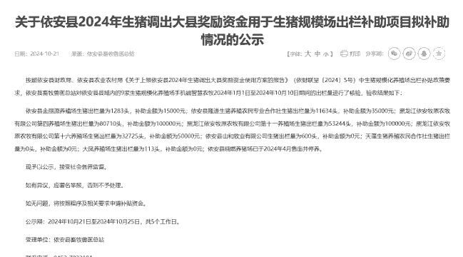 生猪调出大县奖励政策