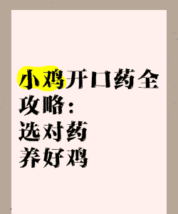 肉鸡开口药怎么吃
