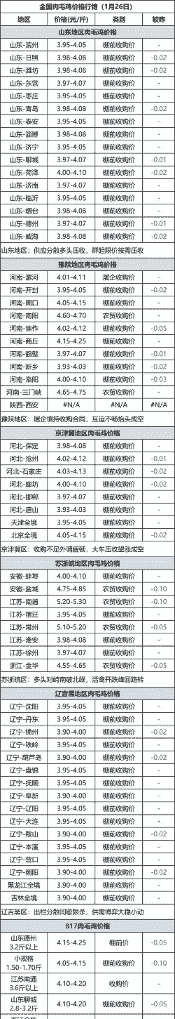 肉鸡的行情和价格