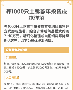 养殖土鸡投入成本