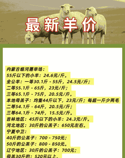 辽宁牛羊价格表