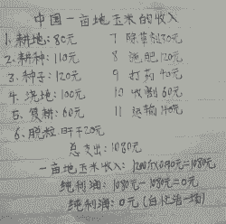 玉米种植每亩花费