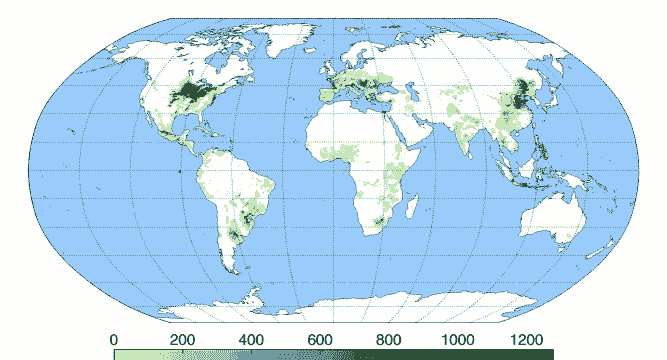 全球玉米种植范围