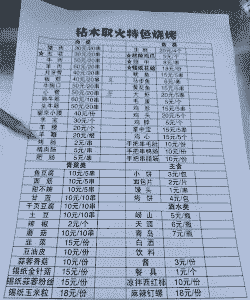 淄博烧烤猪牛羊肉价格表