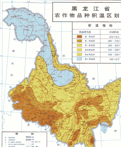 玉米种植区域积温划分