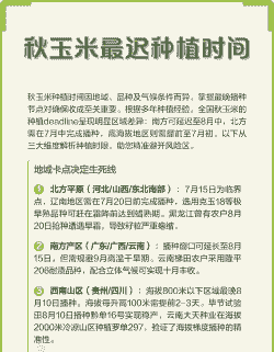 秋玉米种植什么时间