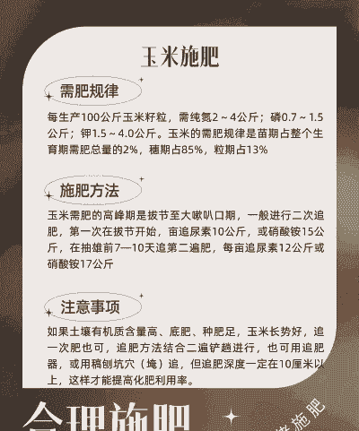 玉米种植上多少肥料合适