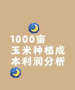 一千亩玉米种植成本