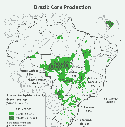 巴西玉米种植分布区域
